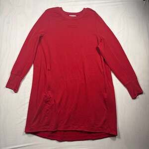 Athleta Coaster Luxe Sweatshirt Dress Red Size 1X